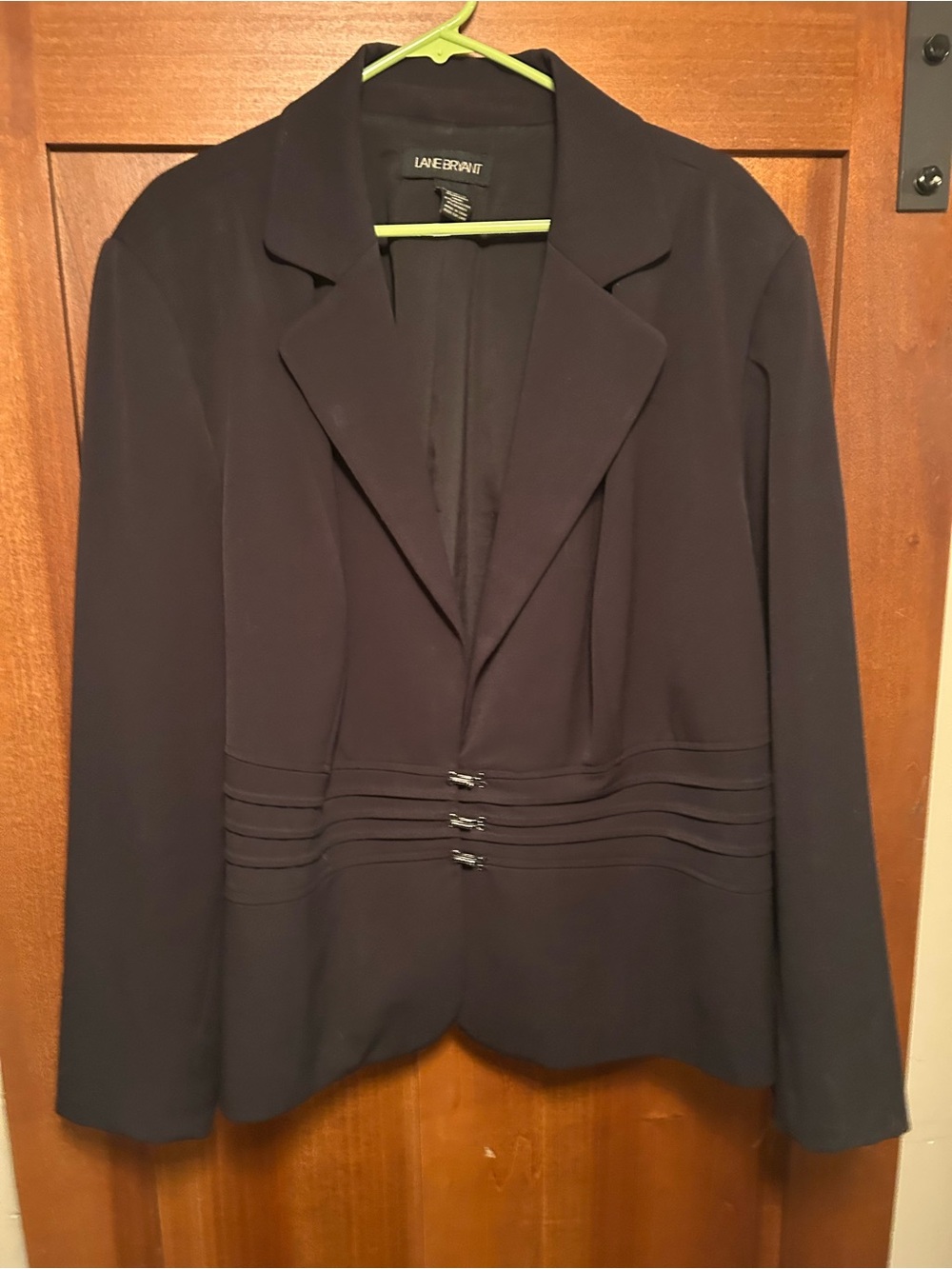 Lane Bryant Black Womens Fitted Blazer with Accent Seams